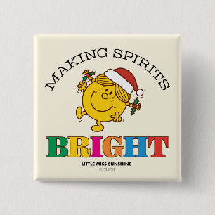 Little Miss Sunshine Making Spirits Bright 2 Inch Square Button