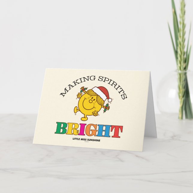 Little Miss Sunshine Making Spirits Bright Holiday Card (Front)