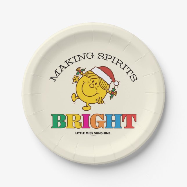 Little Miss Sunshine Making Spirits Bright Paper Plate (Front)