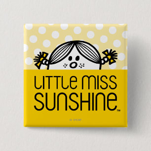 Little Miss Sunshine Peeking 2 Inch Square Button