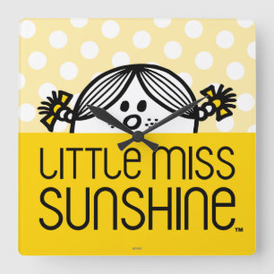 Little Miss Sunshine Peeking Over Name Square Wall Clock