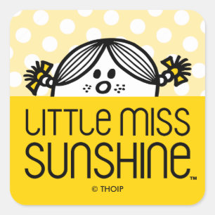 Little Miss Sunshine Peeking Square Sticker