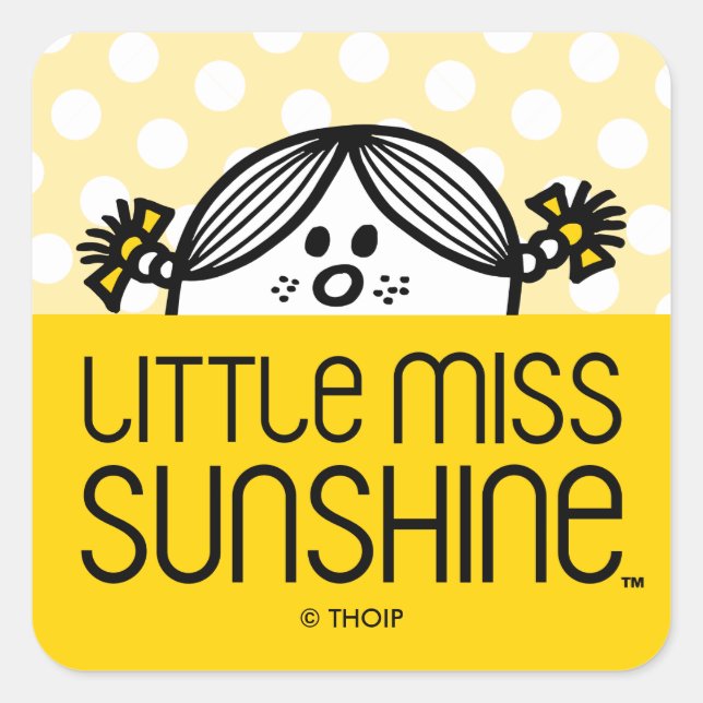 Little Miss Sunshine Peeking Square Sticker (Front)