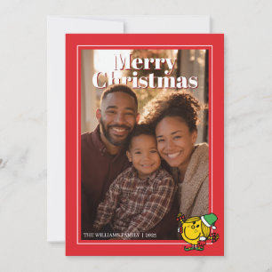 Little Miss Sunshine Red Christmas Pattern Holiday Card