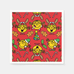 Little Miss Sunshine Red Christmas Pattern Napkin