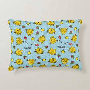 Little Miss Sunshine   Teal Polka Dot Pattern Decorative Pillow