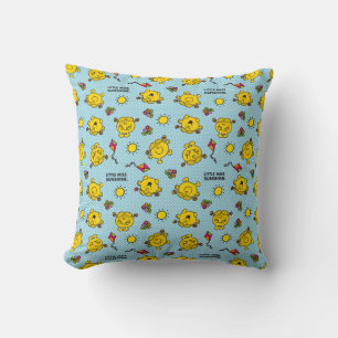 Little Miss Sunshine   Teal Polka Dot Pattern Throw Pillow