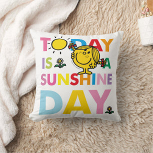 Little Miss Sunshine   Today is a Sunshine Day Throw Pillow
