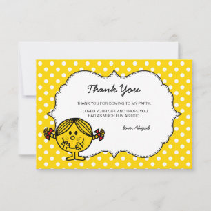 Little Miss Sunshine   Yellow Birthday Thank You Card