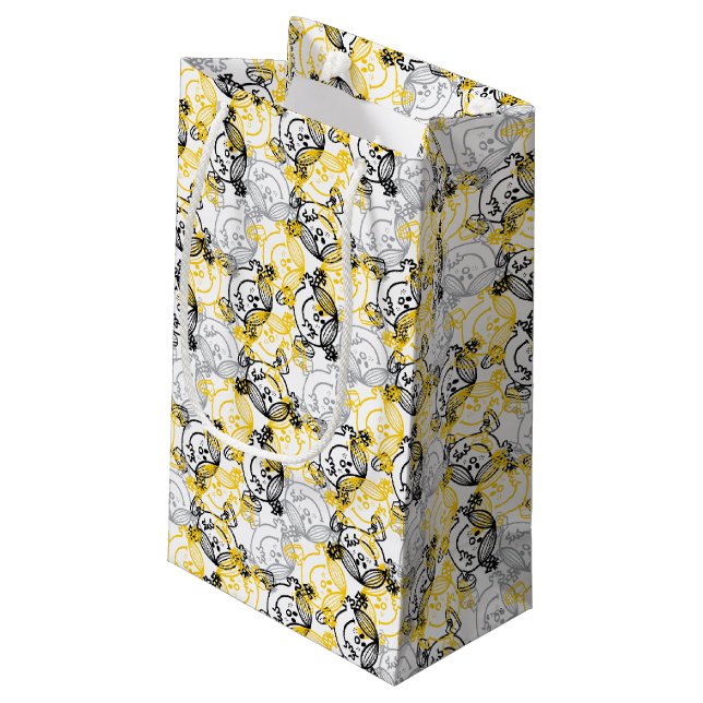 Little Miss Sunshine Yellow Character Pattern Small Gift Bag (Back Angled)