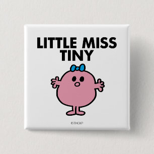 Little Miss Tiny Black Lettering 2 Inch Square Button