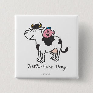 Little Miss Tiny   Cow Riding 2 Inch Square Button