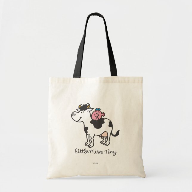 Little Miss Tiny | Cow Riding Tote Bag (Front)