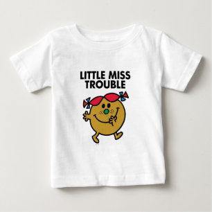 Little Miss Trouble   Black Lettering Baby T-Shirt