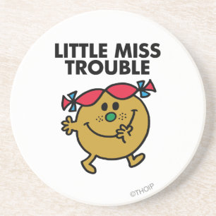 Little Miss Trouble Black Lettering Coaster