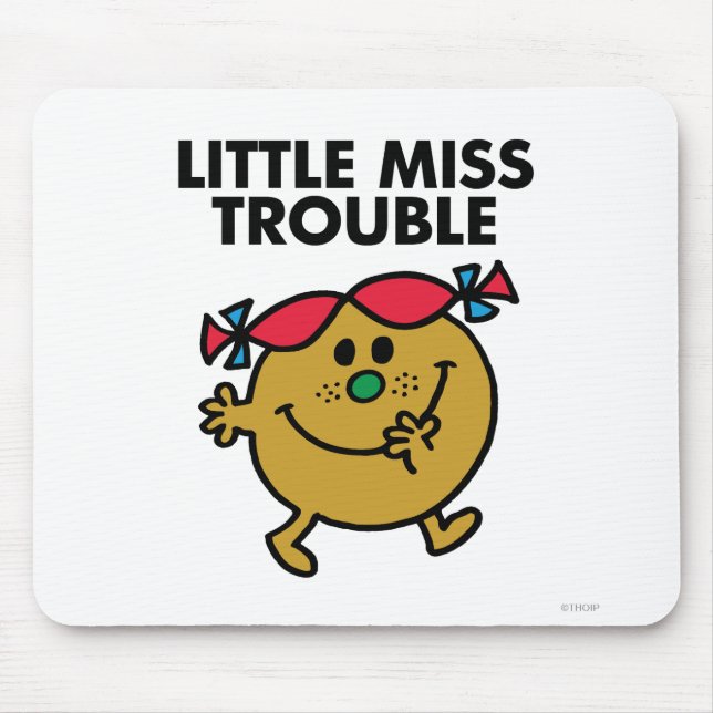 Little Miss Trouble | Black Lettering Mouse Pad (Front)
