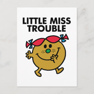 Little Miss Trouble   Black Lettering Postcard