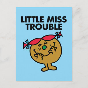 Little Miss Trouble Laughing Postcard