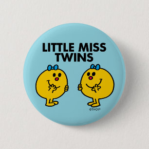Little Miss Twins Two Much Fun 2 Inch Round Button