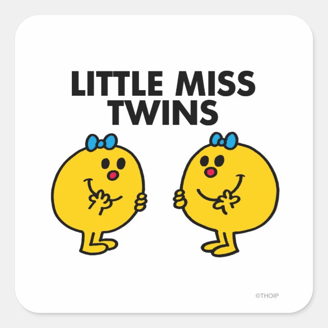 Little Miss Twins | Two Much Fun Square Sticker (Front)