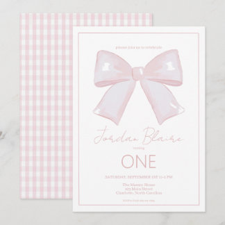 Little Miss Wonderful Pink 1st First Birthday  Invitation