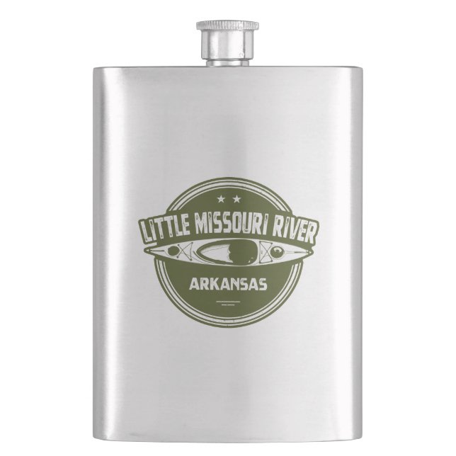 Little Missouri River Arkansas Kayaking Hip Flask (Front)