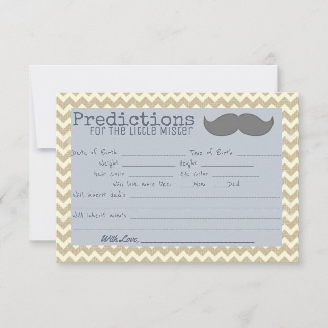 Little Mister Babyshower Predictions Invitation (Front)