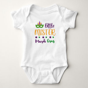 Little Mister Mardi Gras // Fun Cute Baby Bodysuit
