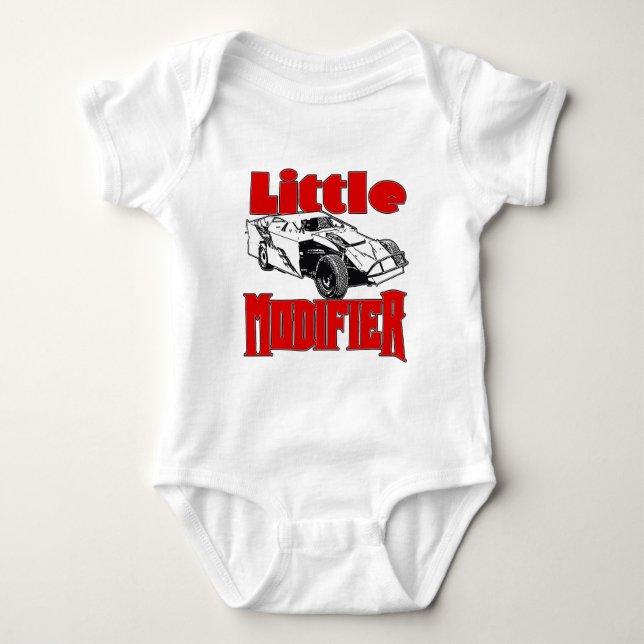 Little Modifier - Dirt Modified Racing Baby Bodysuit (Front)