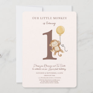 Little Monkey 1st Birthday invitation