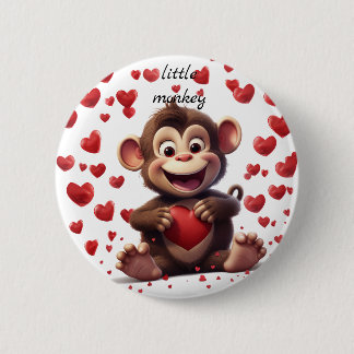 Little monkey- 2 inch round button