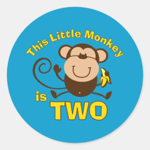 Little Monkey 2nd Birthday Boy Sticker
