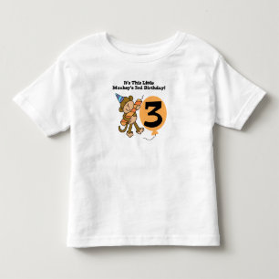 Little Monkey 3rd Birthday Toddler T-shirt