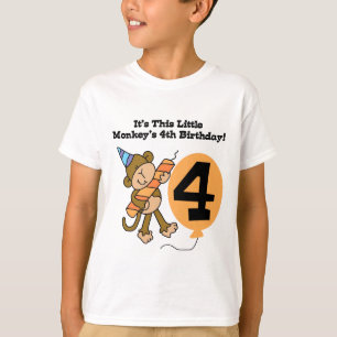 Little Monkey 4th Birthday Tshirts et cadeaux