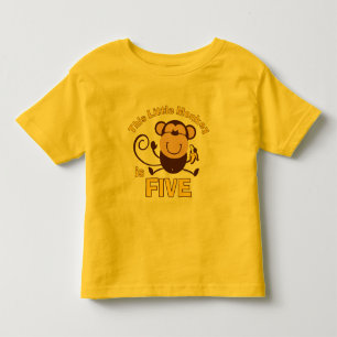 Little Monkey 5th Birthday Boy Toddler T-shirt