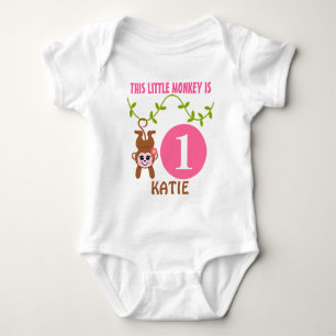 Little Monkey Birthday Personalized Baby Bodysuit
