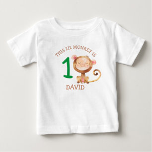 Little Monkey Boy First Birthday Outfit Baby T-Shirt