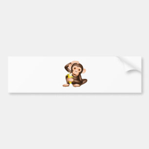 Little monkey bumper sticker