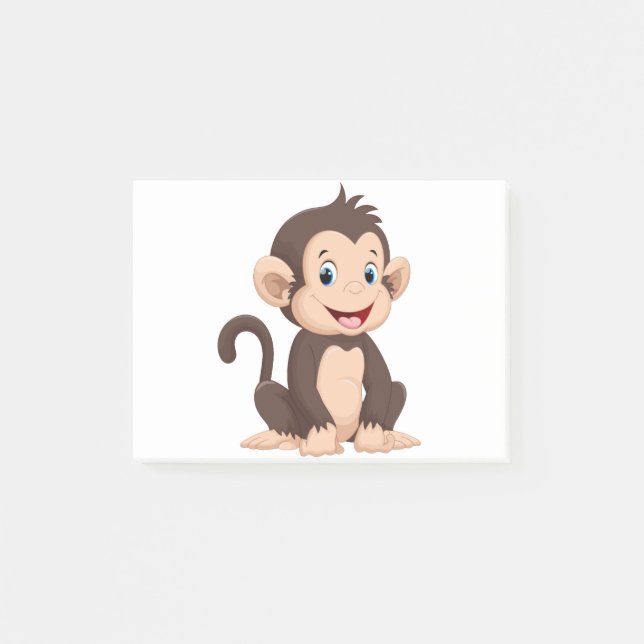 Little monkey cartoon post-it notes (Front)