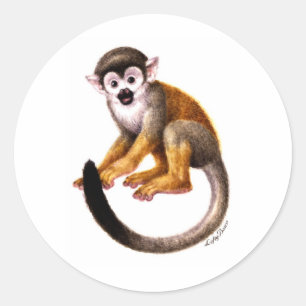 Little Monkey Classic Round Sticker