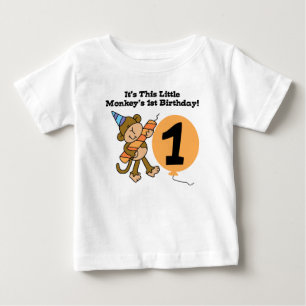 Little Monkey First Birthday Baby T-Shirt