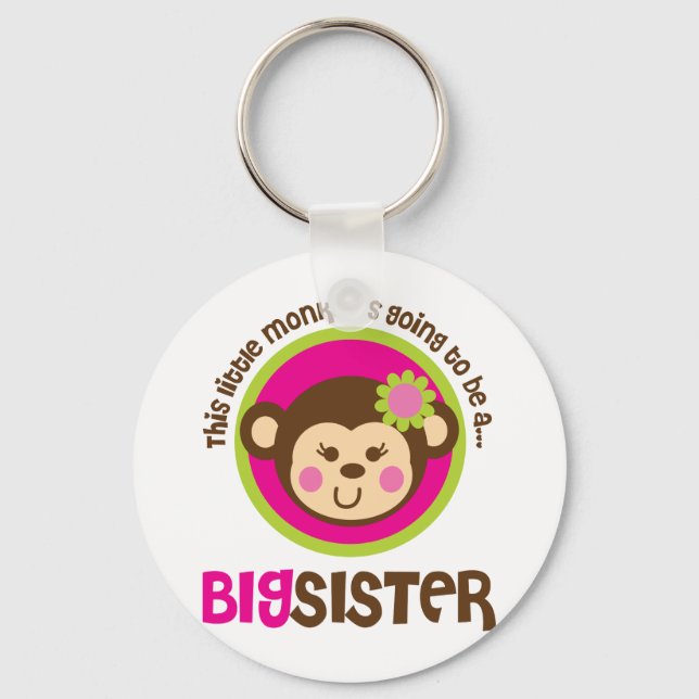 Little Monkey Going To Be A Big Sister Keychain (Front)
