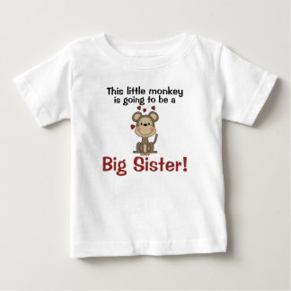 Little Monkey Hearts Big Sister Baby T-Shirt