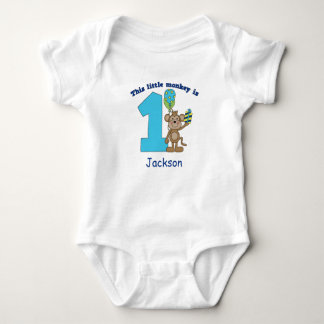 Little Monkey Kids 1st Birthday Personalized Baby Bodysuit
