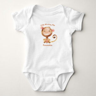 Little Monkey Pet Cute Baby Monkey Personalize Bodysuit