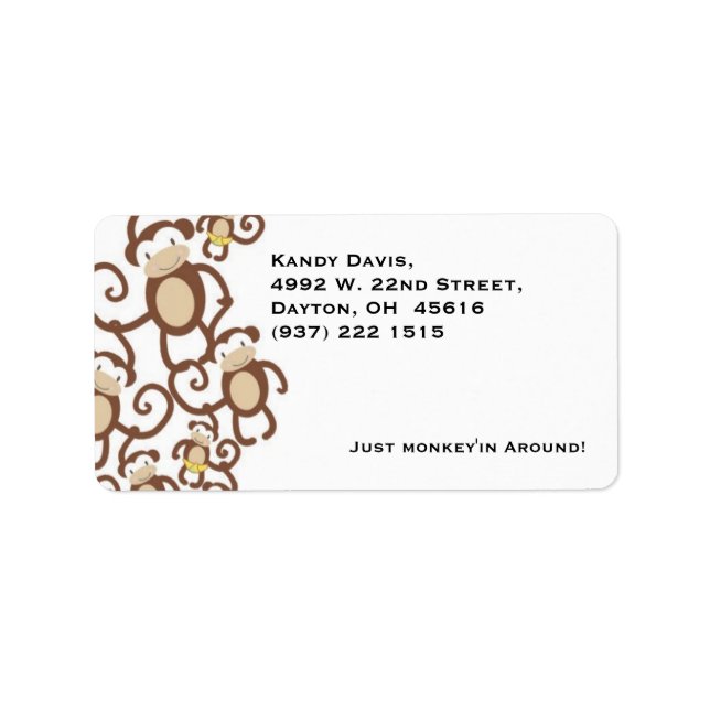 Little Monkey Return Address Label (Front)