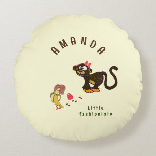 Little monkey round pillow