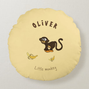 Little monkey round pillow