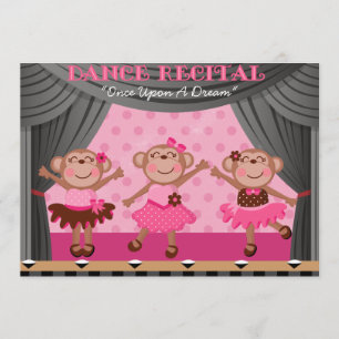 Little Monkeys Dance Recital Invitations