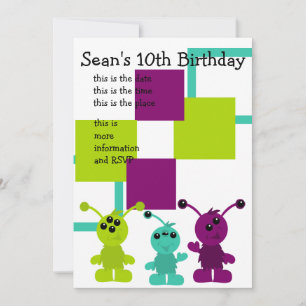 Little Monster Alien Creatures Invitation